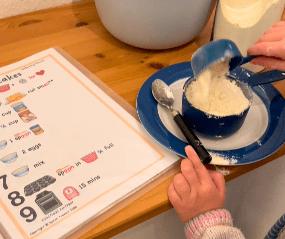 Illustration showing the five skills kids build through visual recipes